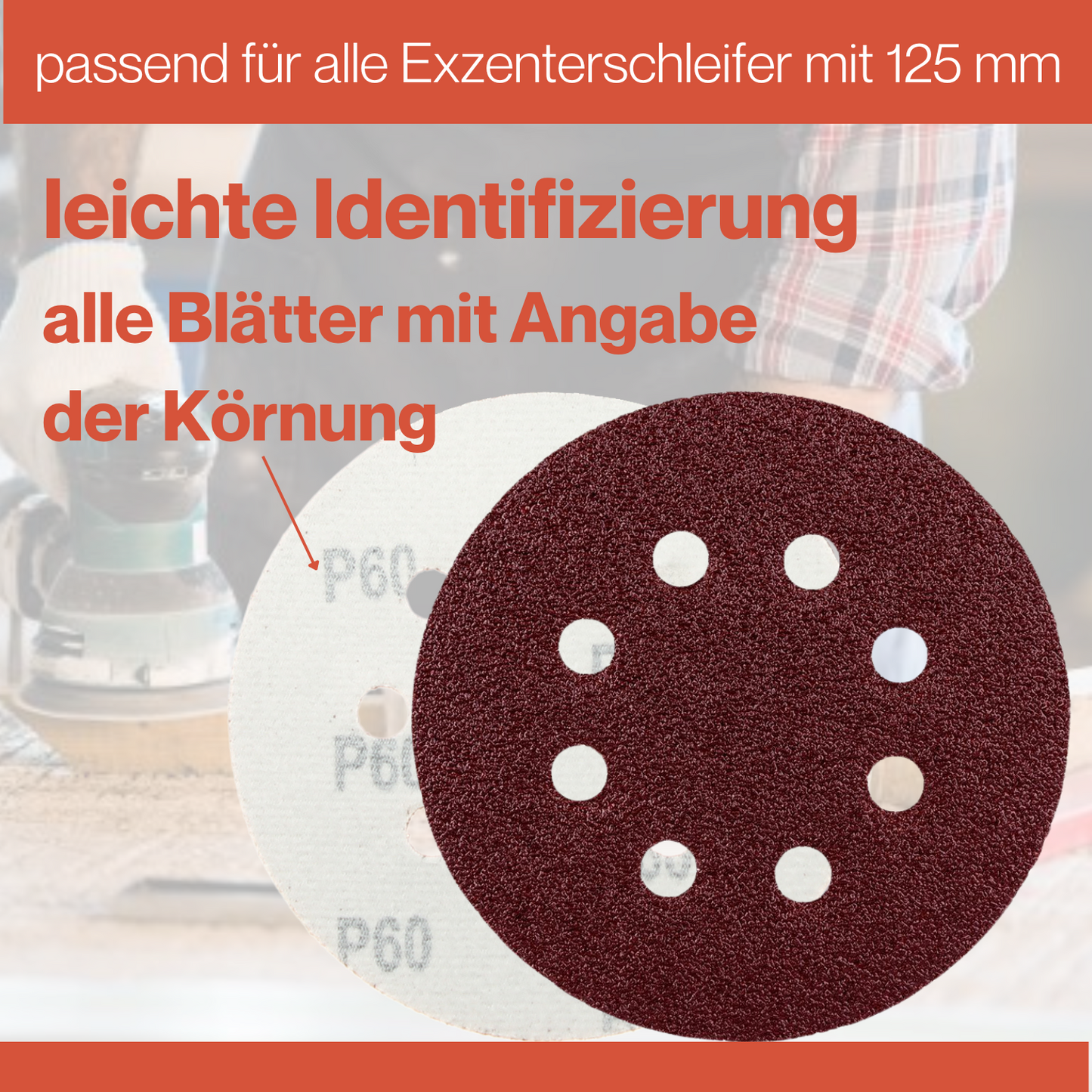 60 Blatt Exzenter Schleifscheiben MIX Ø 115 mm K40 - K240