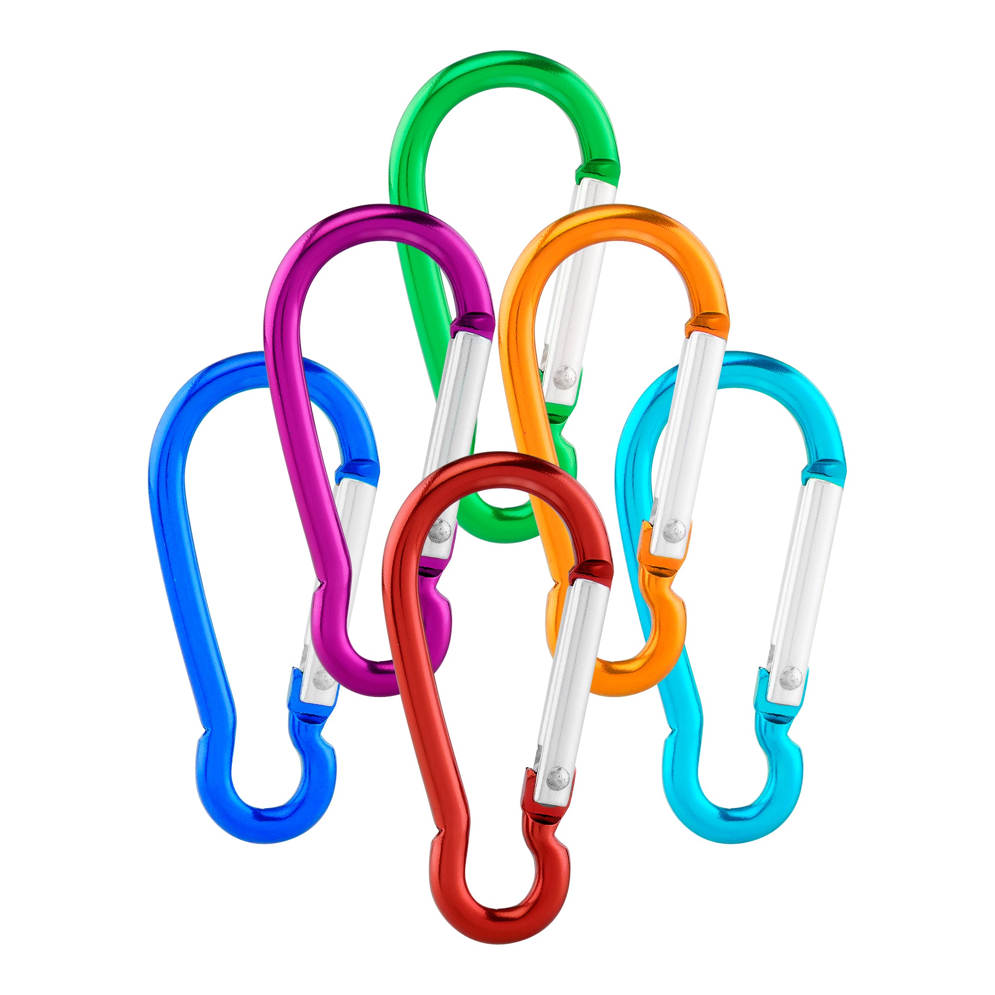 12 Stück Karabinerhaken 75mm Aluminium - Schwarze D-Ring Karabiner Für Outdoor & Alltag