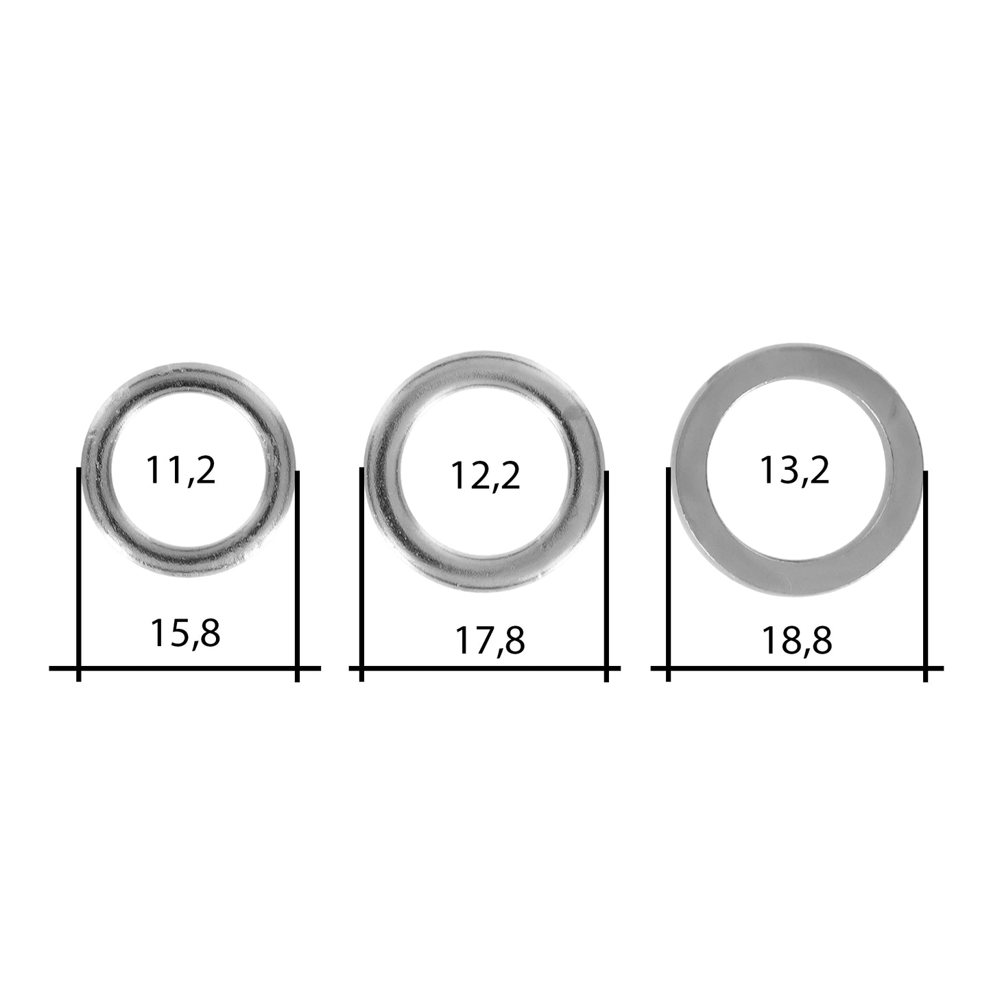 10 Stück Fitschenringe blau verzinkt Größe wählbar