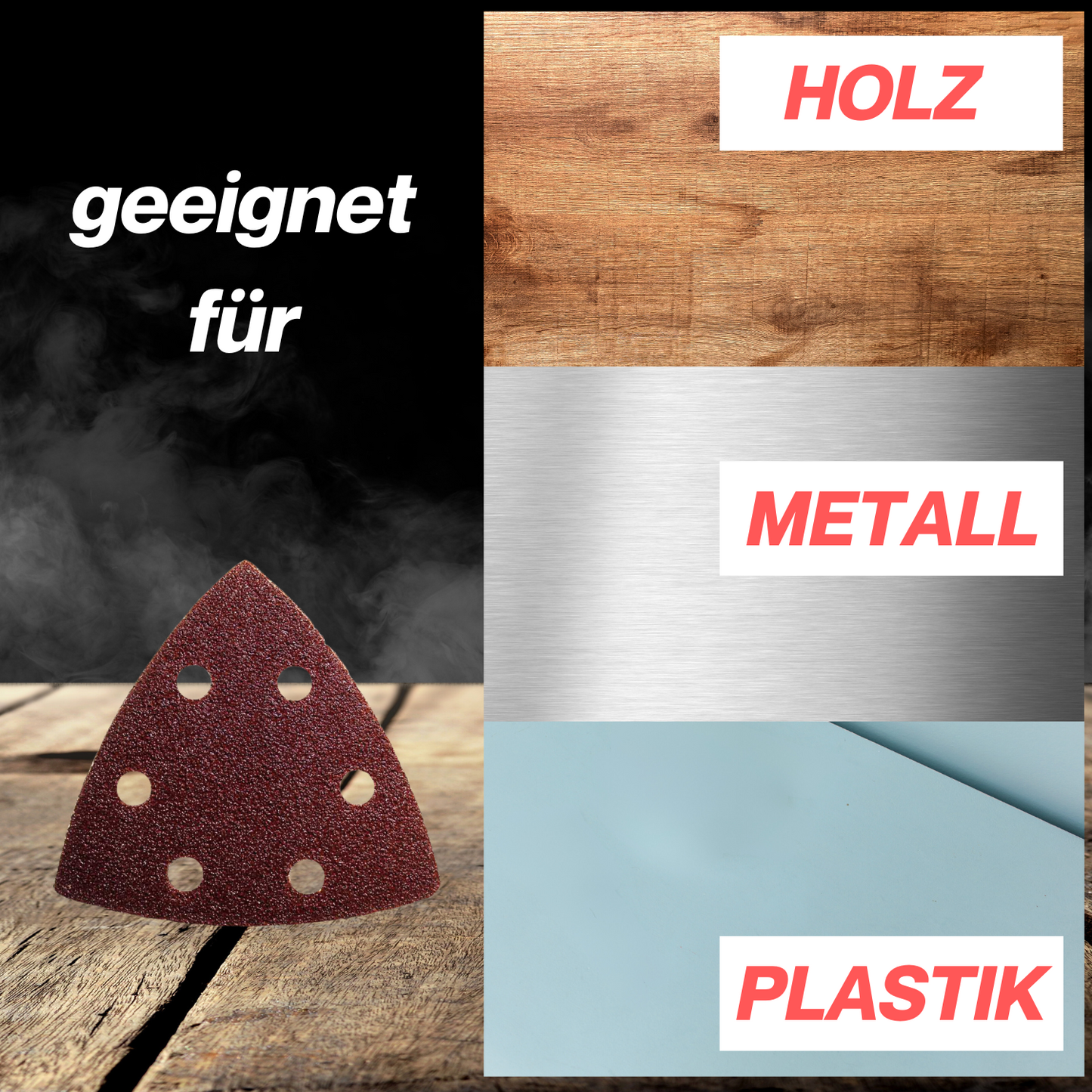 60 Blatt Delta Schleifscheiben Mix 93x93x93 mm K40 - K240