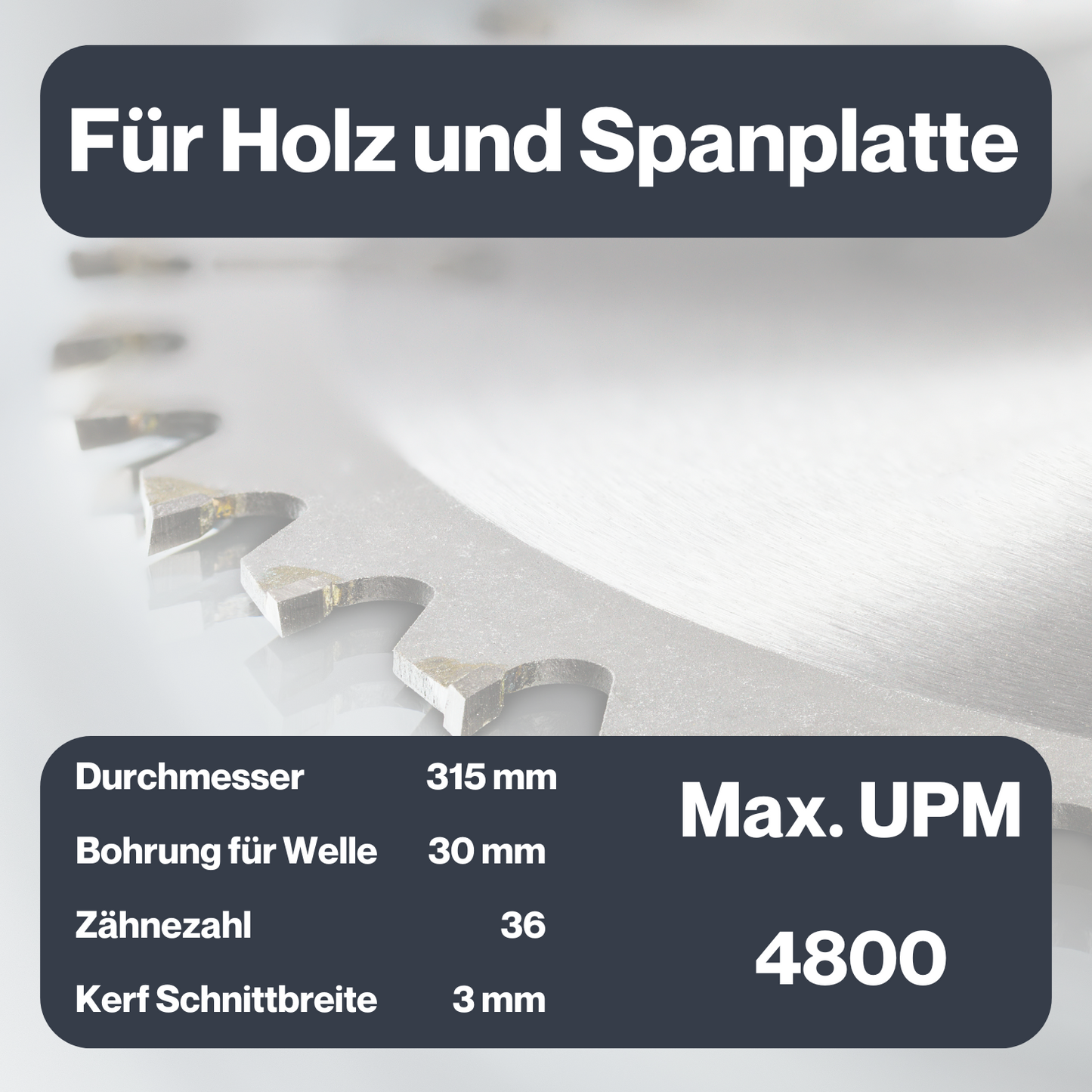 Kreissägeblatt für Holz und Kunststoff Größe wählbar