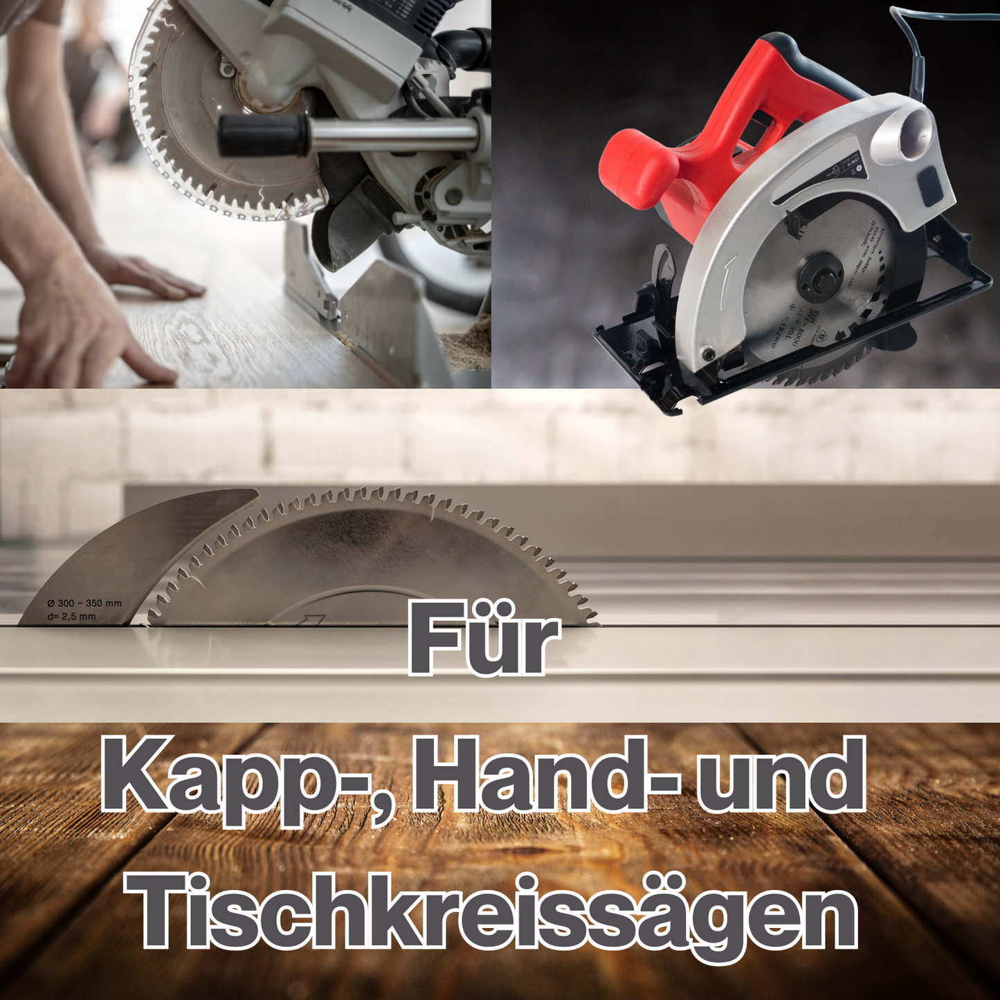 Kreissägeblatt für Holz und Kunststoff Größe wählbar