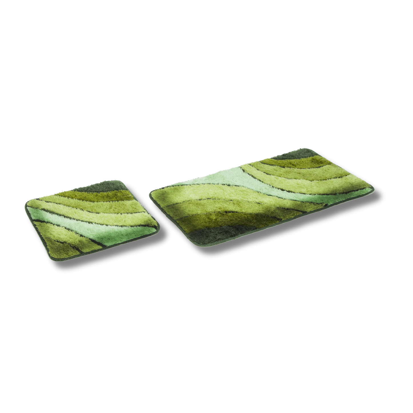 Bademattenset Wave 2-tlg. ohne Ausschnitt 90 x 50 cm / 50 x 46 cm