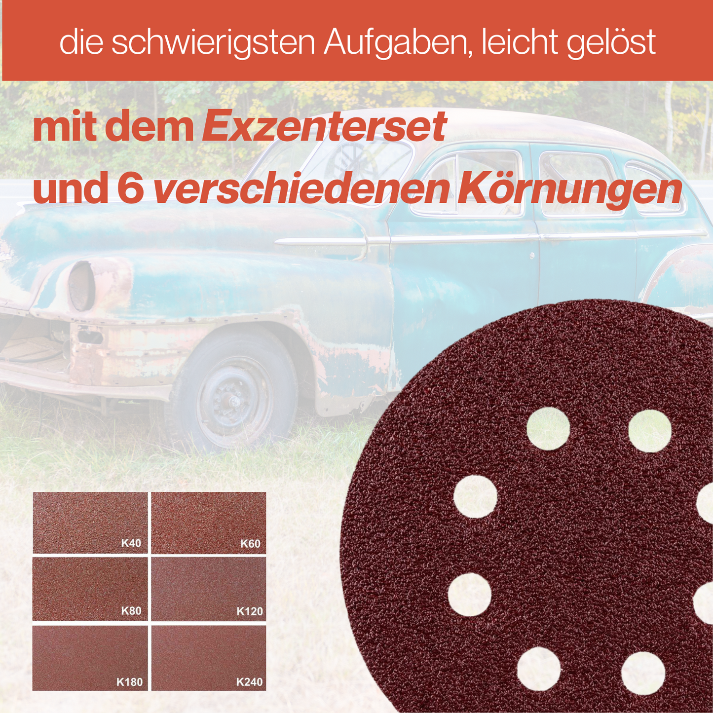 60 Blatt Exzenter Schleifscheiben MIX Ø 115 mm K40 - K240