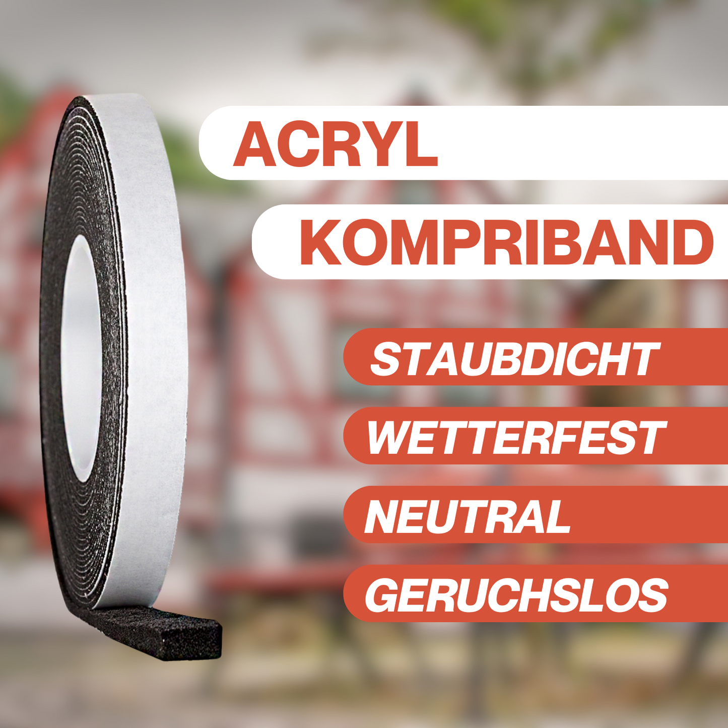 Kompriband ACRYL 300 Soudaband Anthrazit Größe wählbar