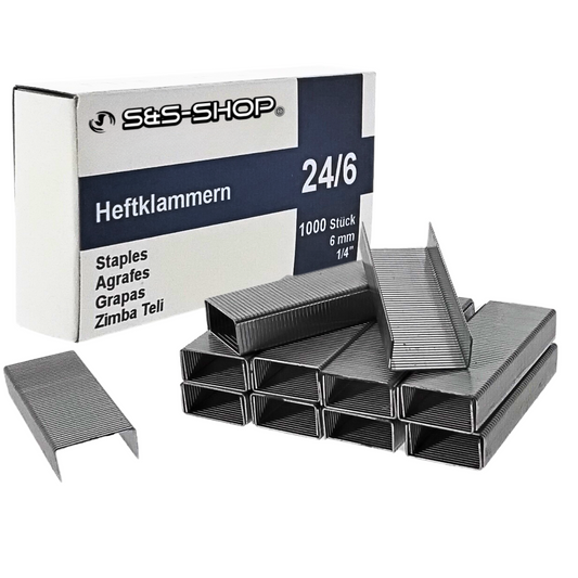 10000 Stück Heftklammern Stahl verzinkt 24/6