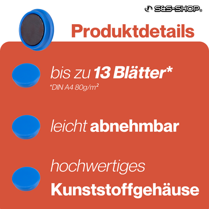 60 Stück Magnete Farbmix 6 Farben